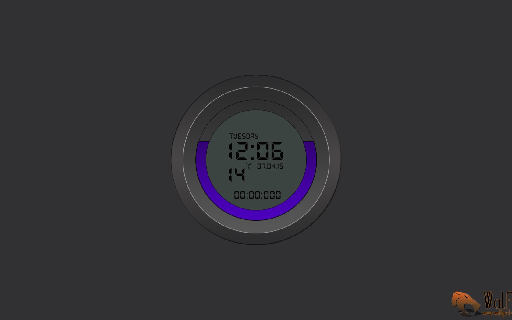 Электронные часы на сером фоне