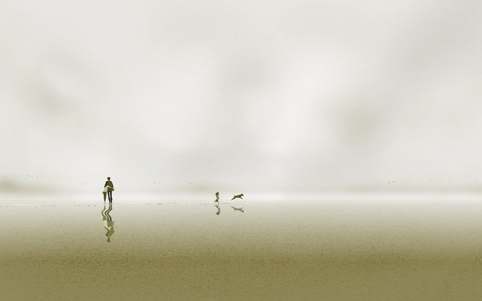 Семья с собакой на белом фоне