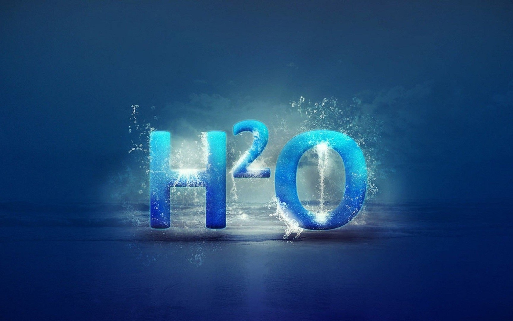 Формула воды, голубой фон