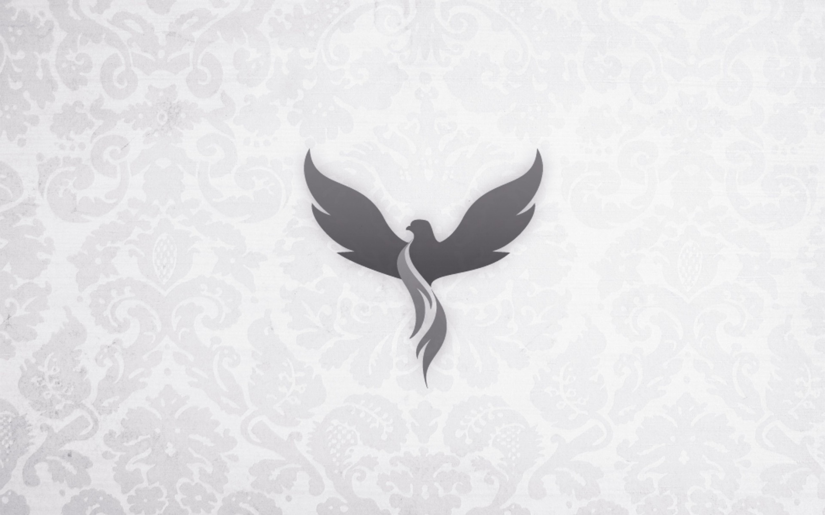 Серый феникс на светлом фоне