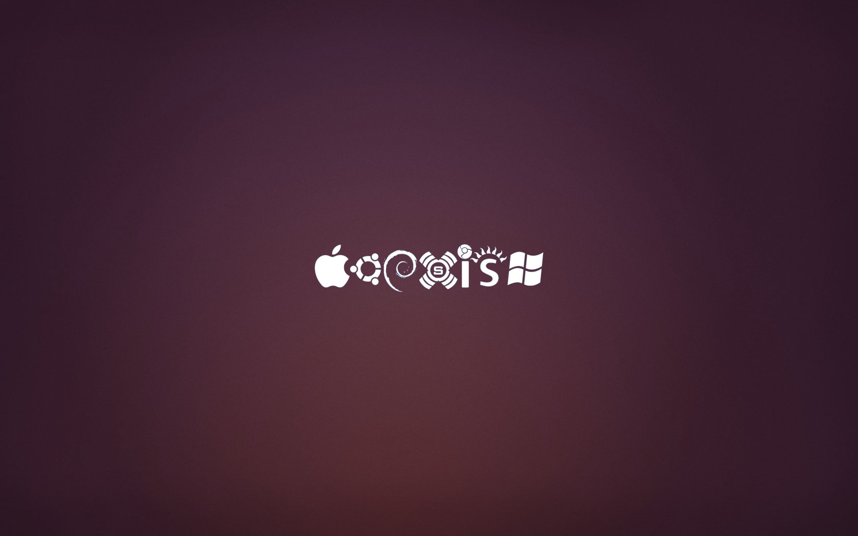 Значки операционных систем на фиолетовом фоне