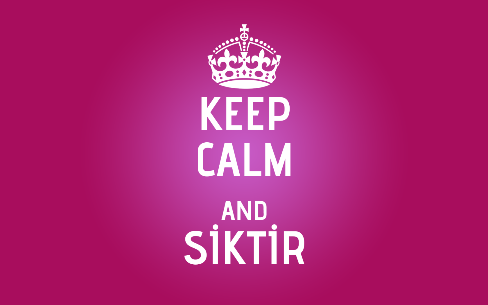 Сохраняйте спокойствие и идите прочь, сиреневый фон