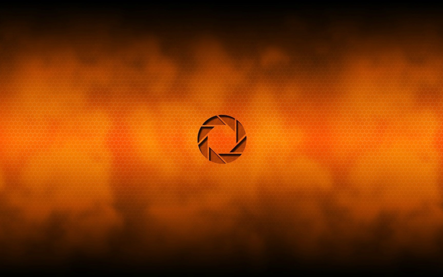 Логотип Aperture Science, оранжевый фон