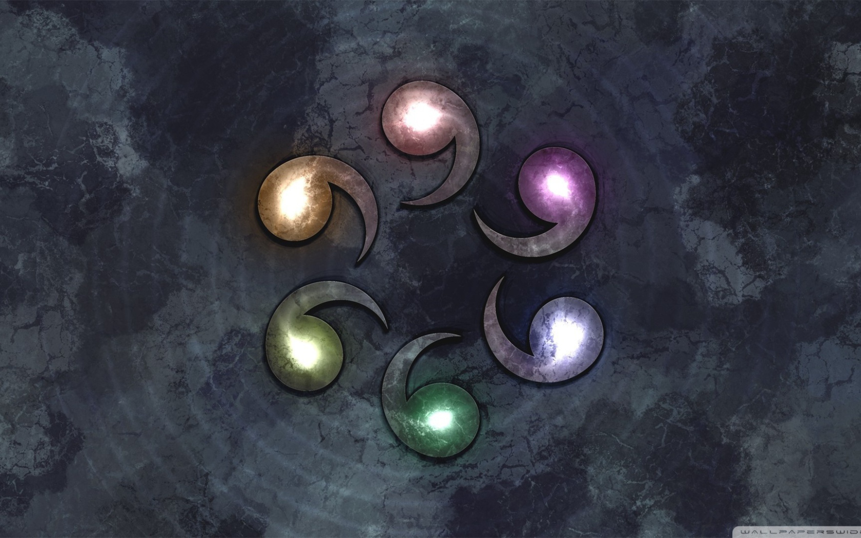 Радужные запятые, фон