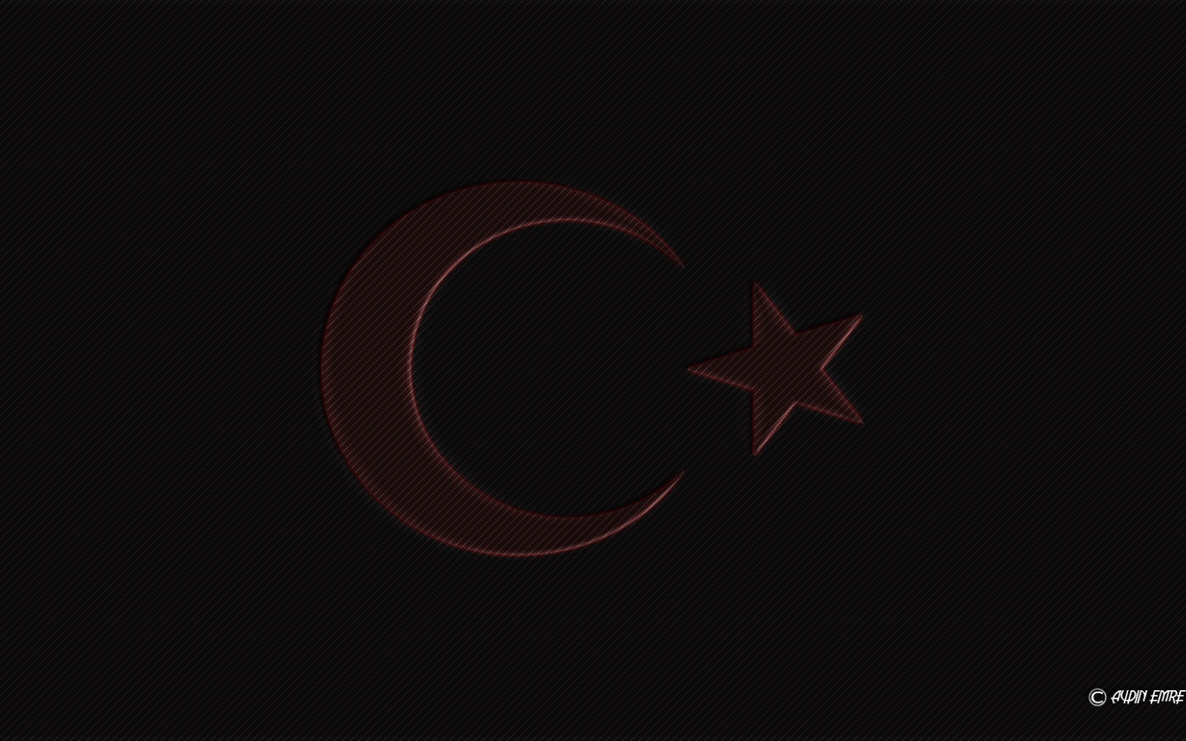 Красная луна и звезда на черном фоне