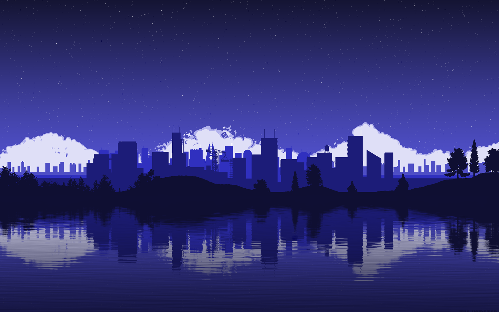 Силуэты городских зданий и небоскребов