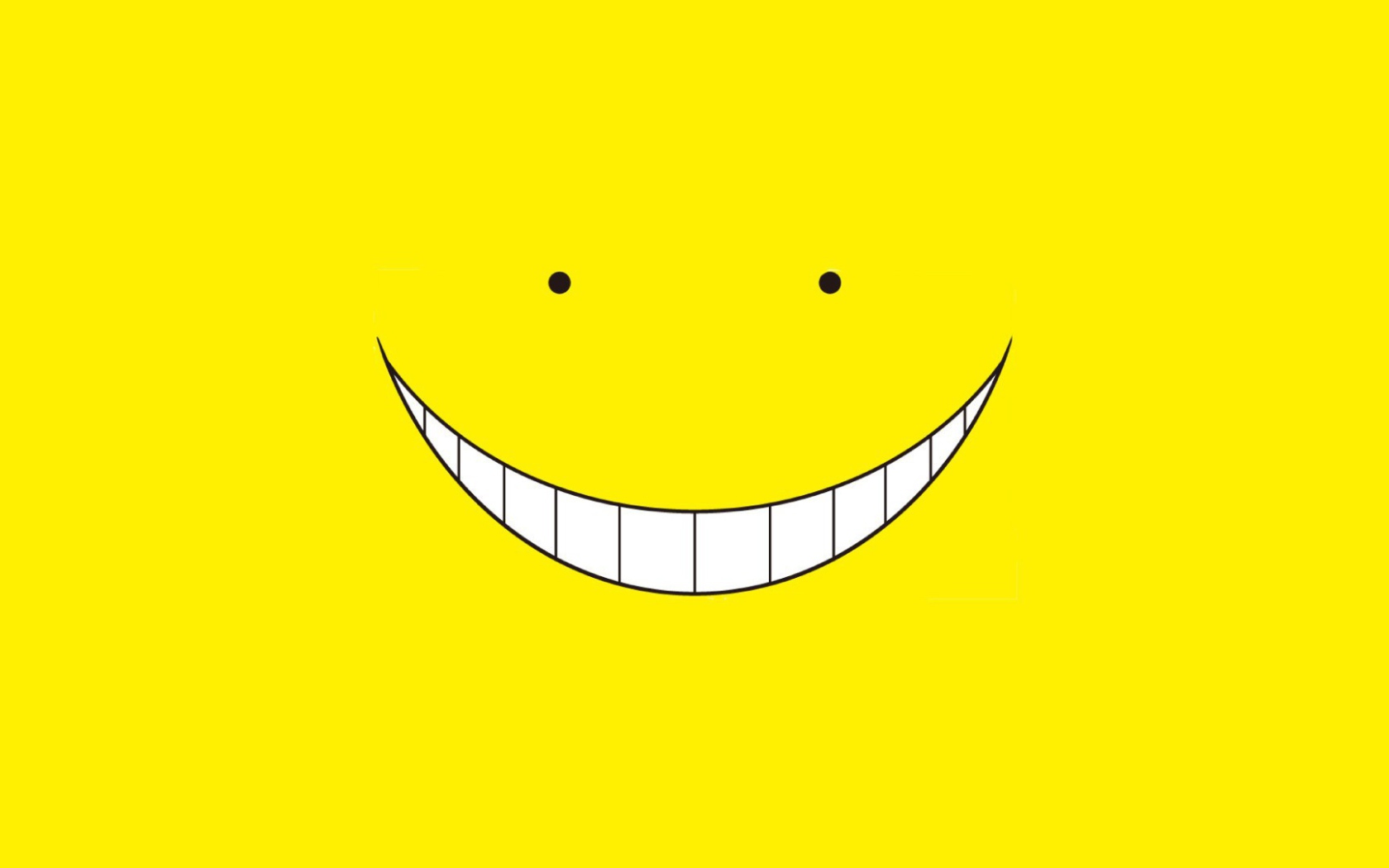 Улыбка смайлика, желтый фон