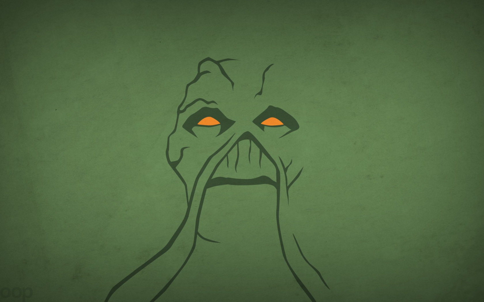 Зеленое Нечто, зеленый фон