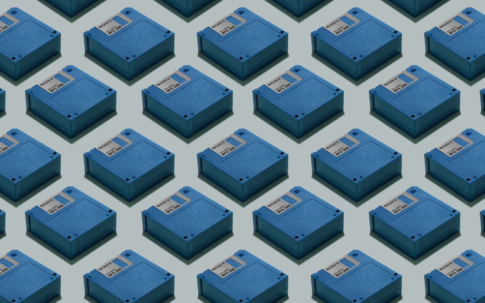 Стопки голубых дискет