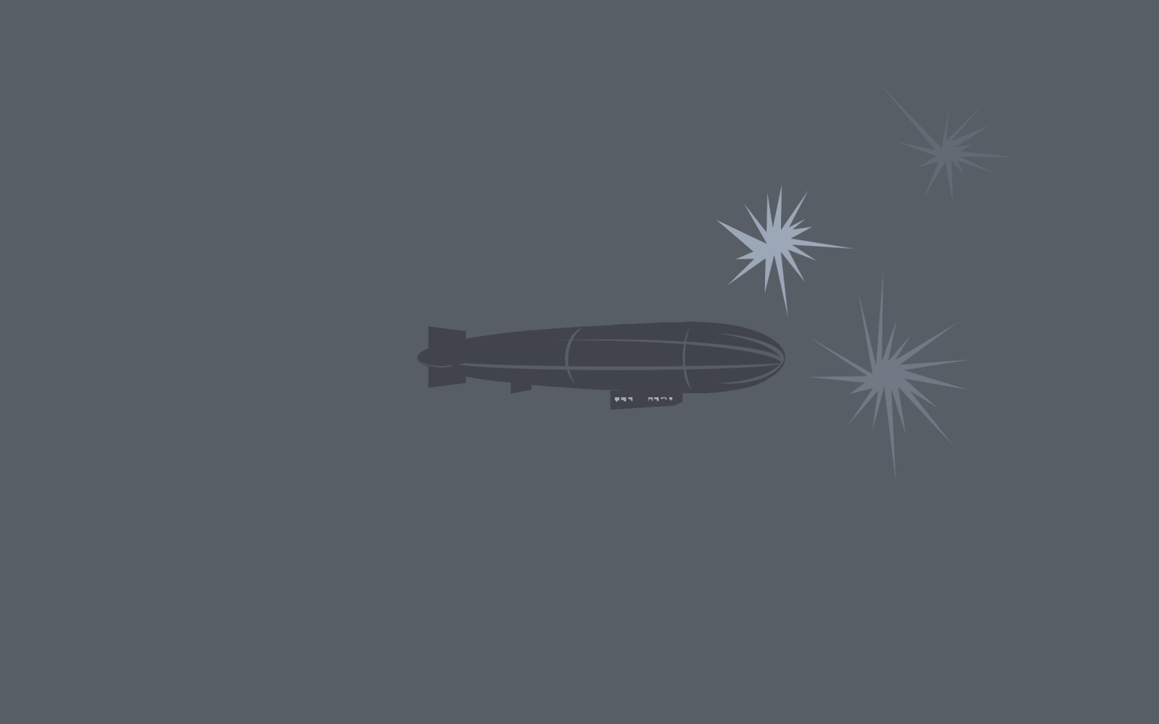 Дирижабль, серый фон