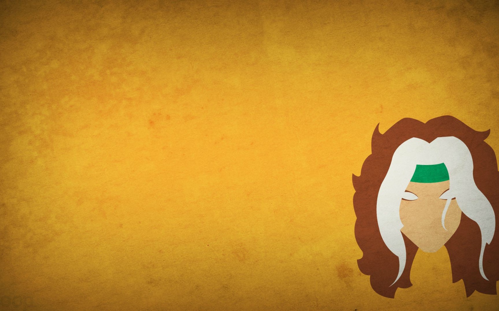 Девушка из Люди Икс, желтый фон