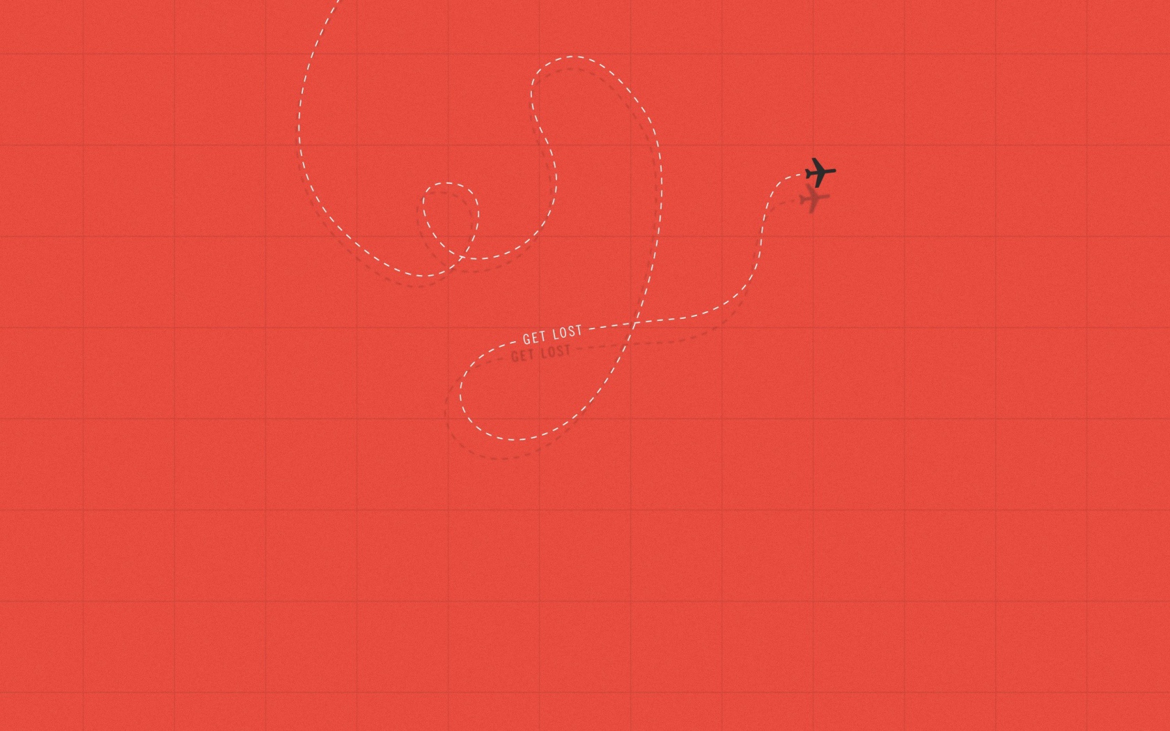 Самолет оставил след на красном фоне