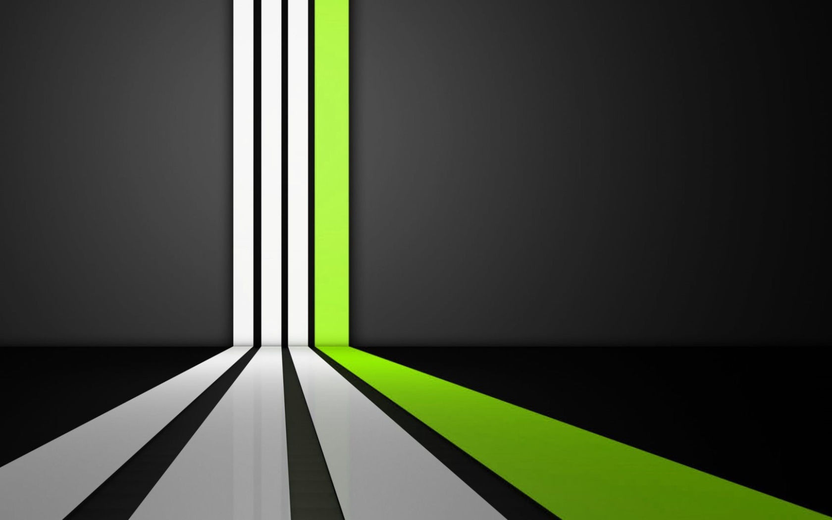 Перспектива из белых и зеленой линий