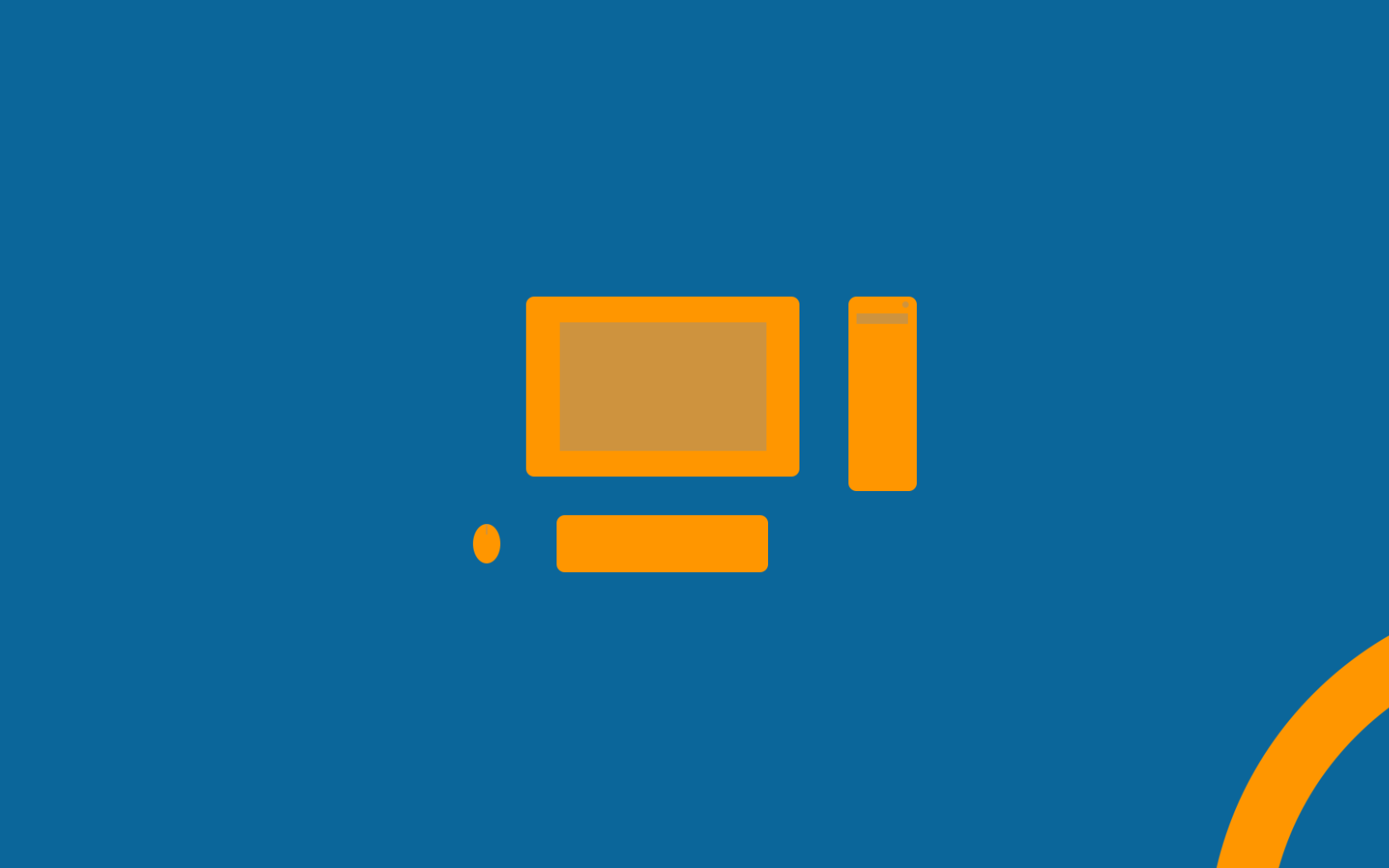 Стилизованное изображение компьютера, голубой фон