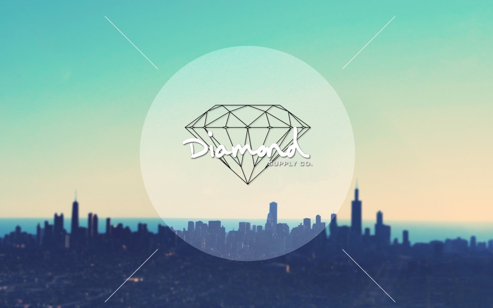 Символ бриллиант в небе над городом