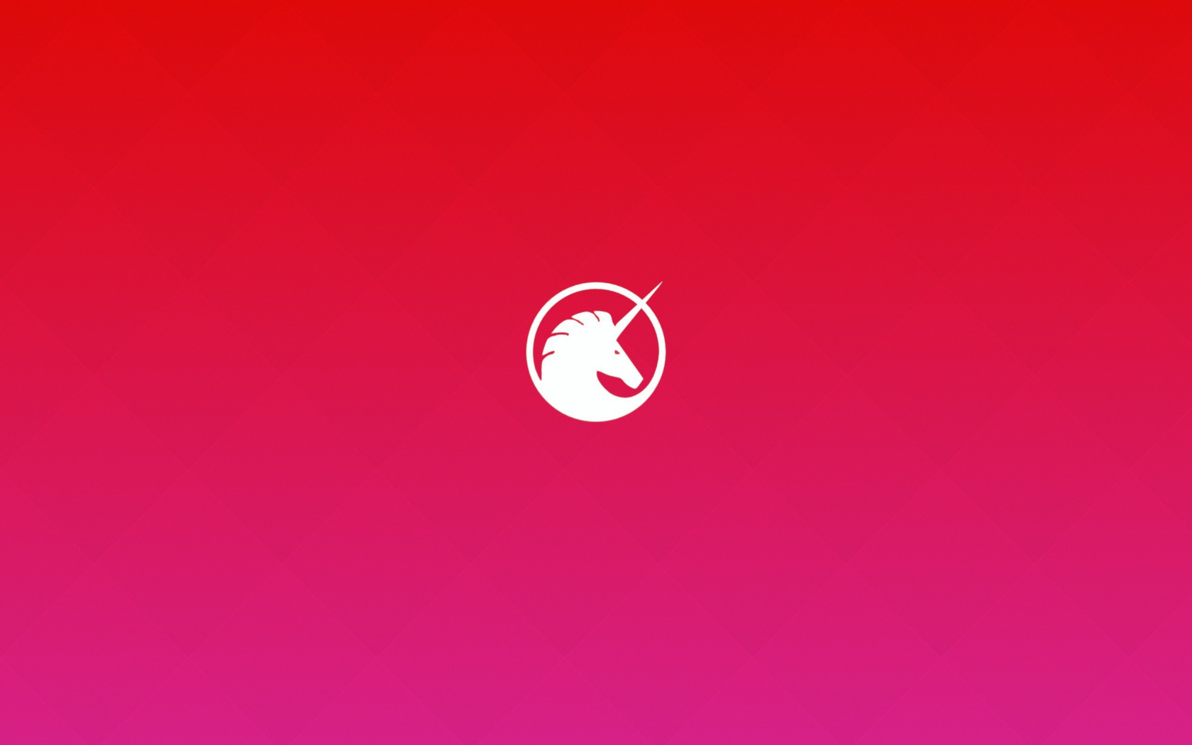 Единорог, красный фон Ubuntu