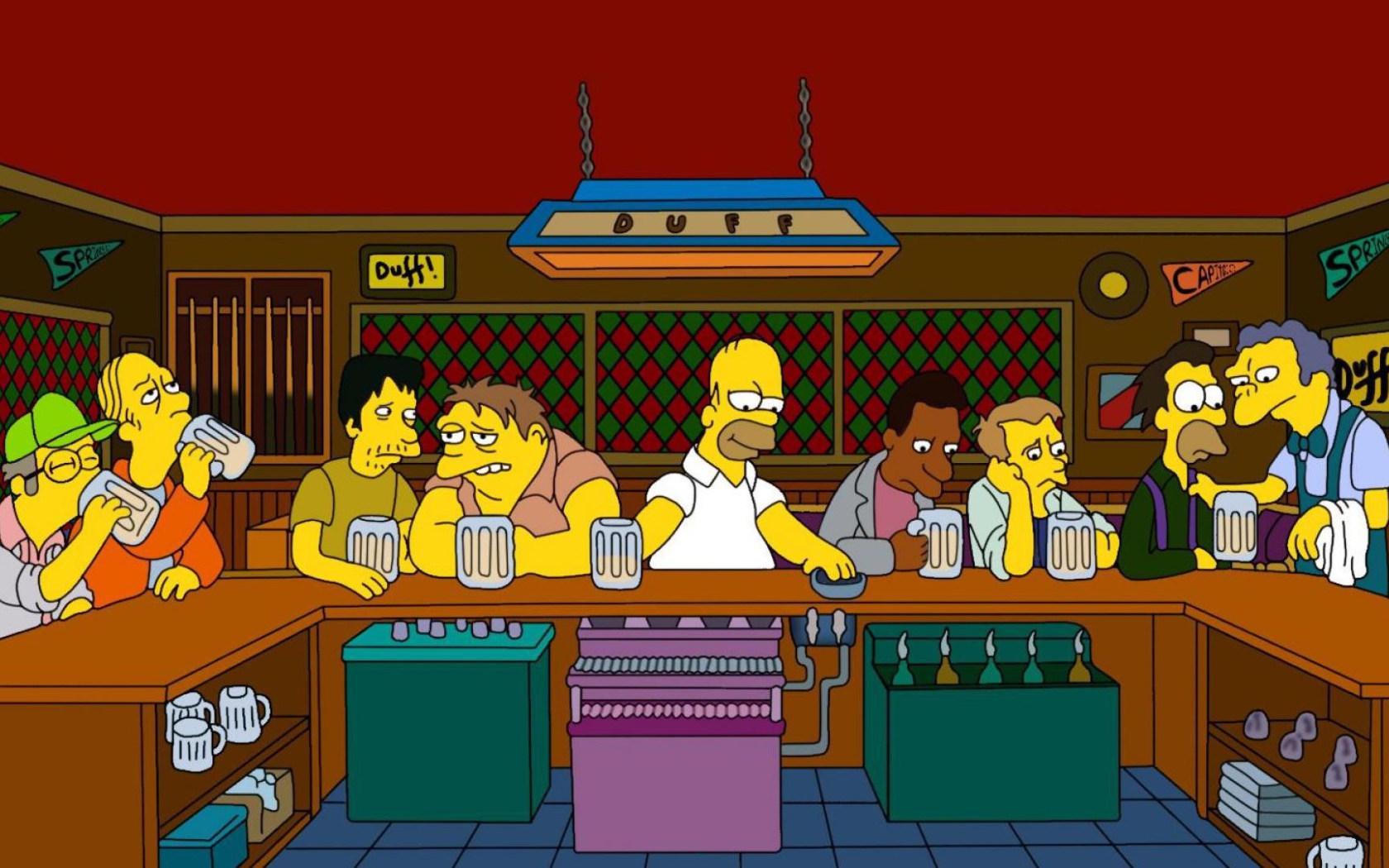 Гомер с друзьями в баре у Мо