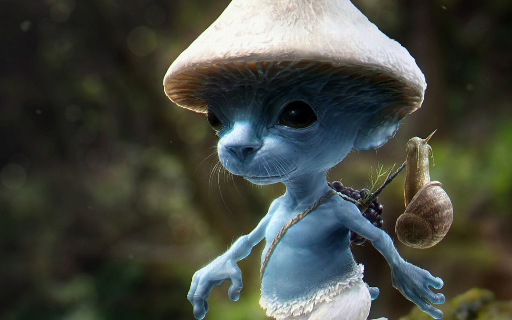 Зверек Смурф в лесу, мультфильм