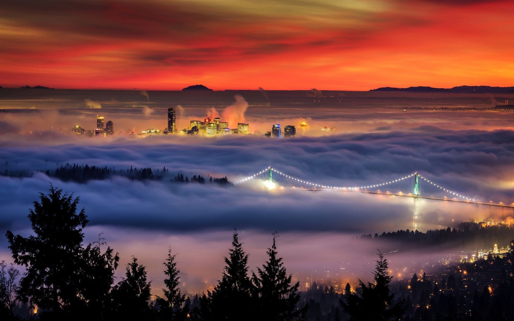 Облако накрыло зимний Ванкувер