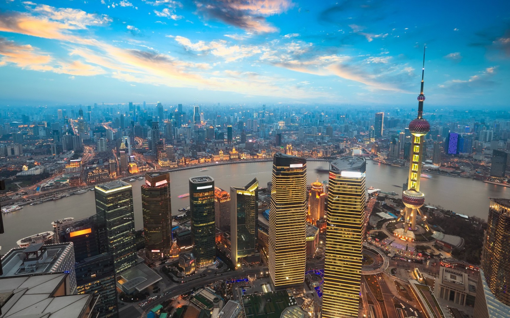 Красивый город Шанхай, Китай