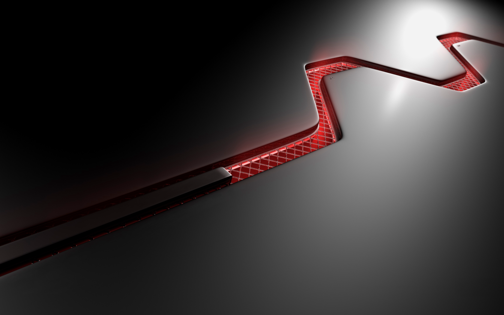 Красная решетка на корпусе компьютера