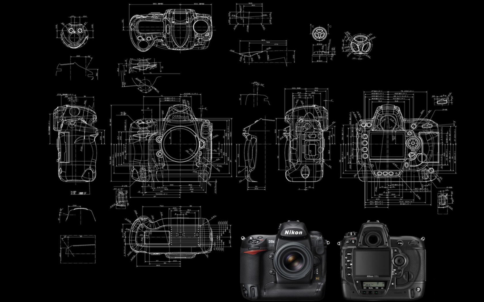 Чертеж фотоаппарата Никон