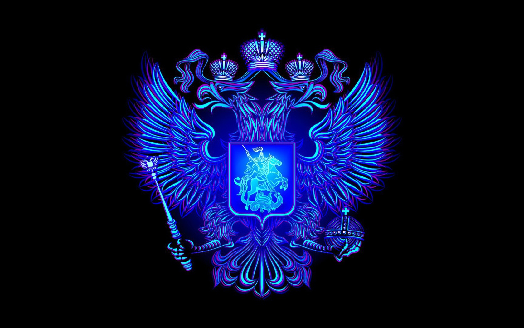 Неоновый герб России