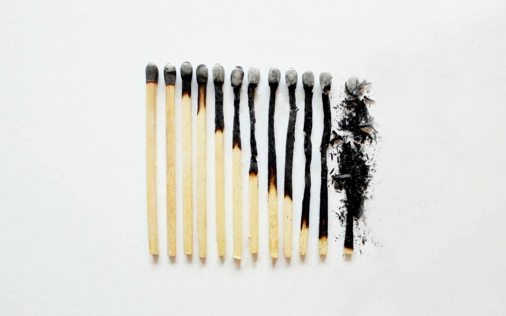 Стадии сгорания спички