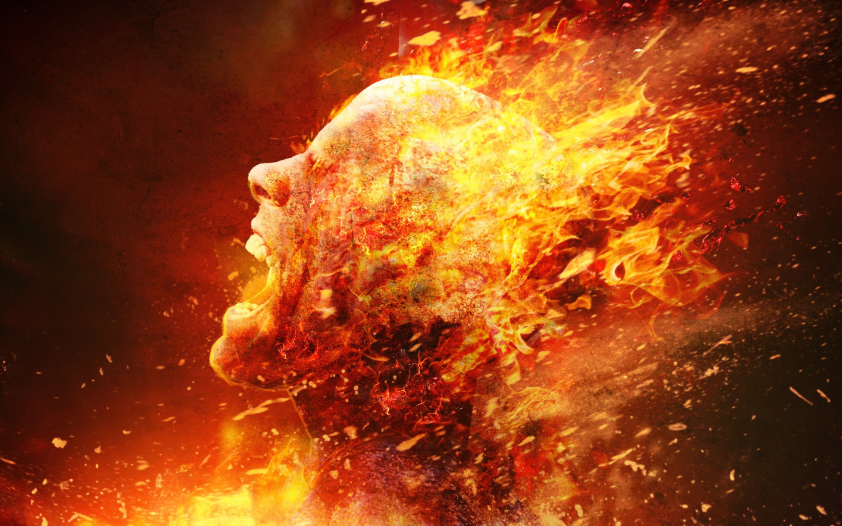 Голова человека из огня