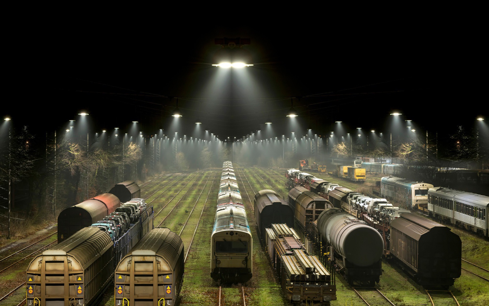 Поезда на сортировочной станции