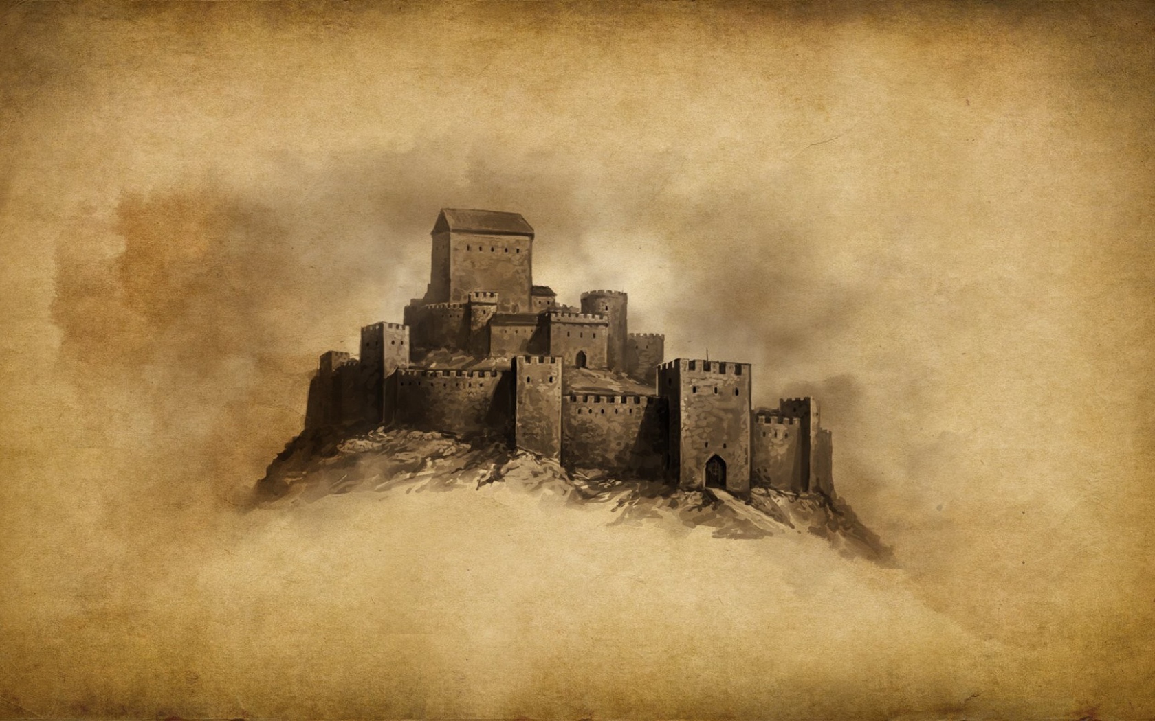 Замок нарисован карандашом