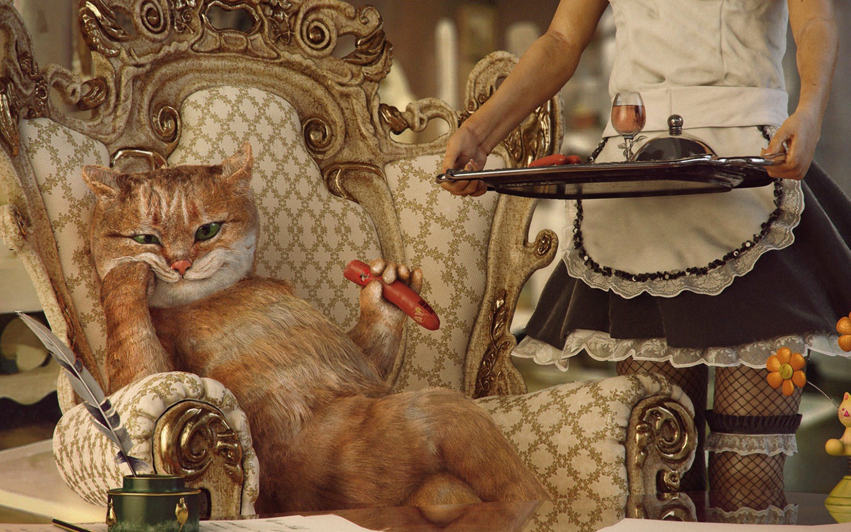 Кот аристократ в богатом доме