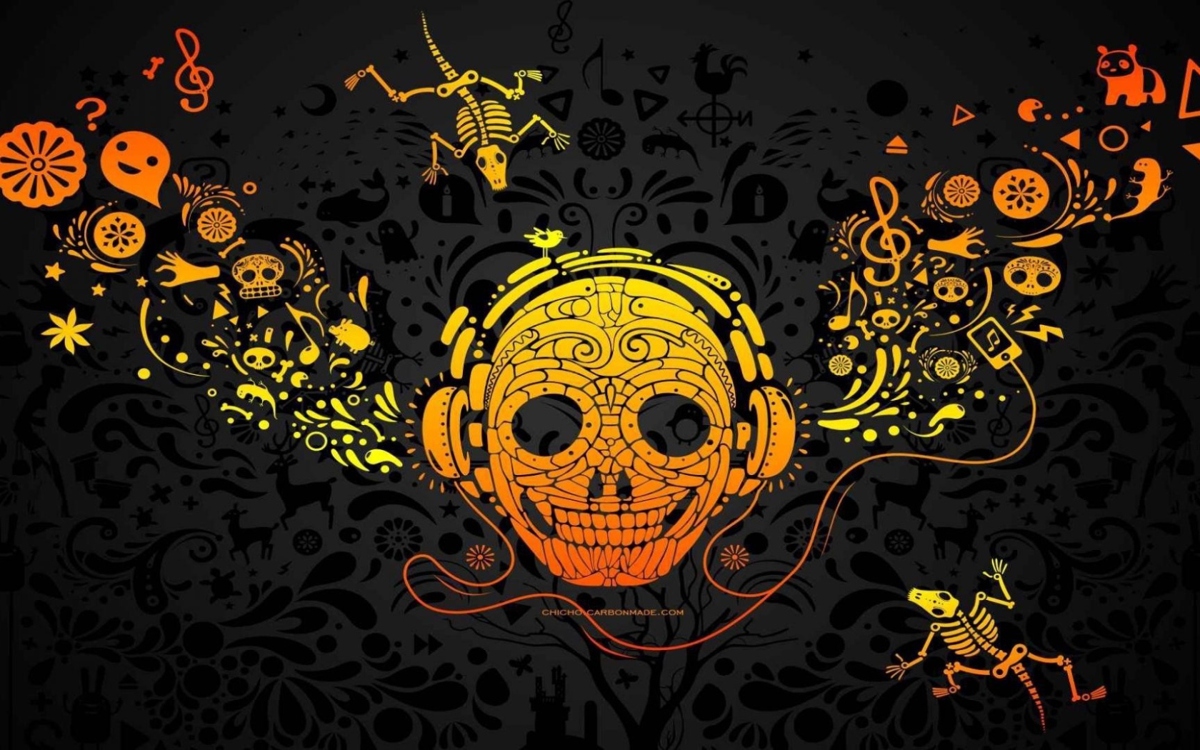 Изображение музыкального черепа