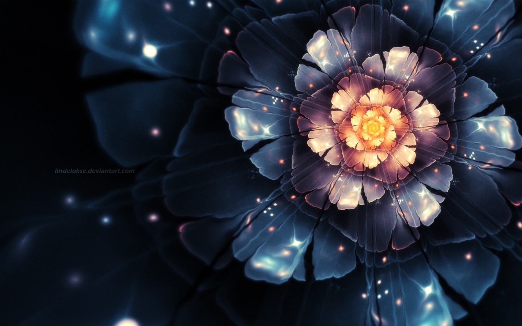 Фрактальный рисунок звездного цветка