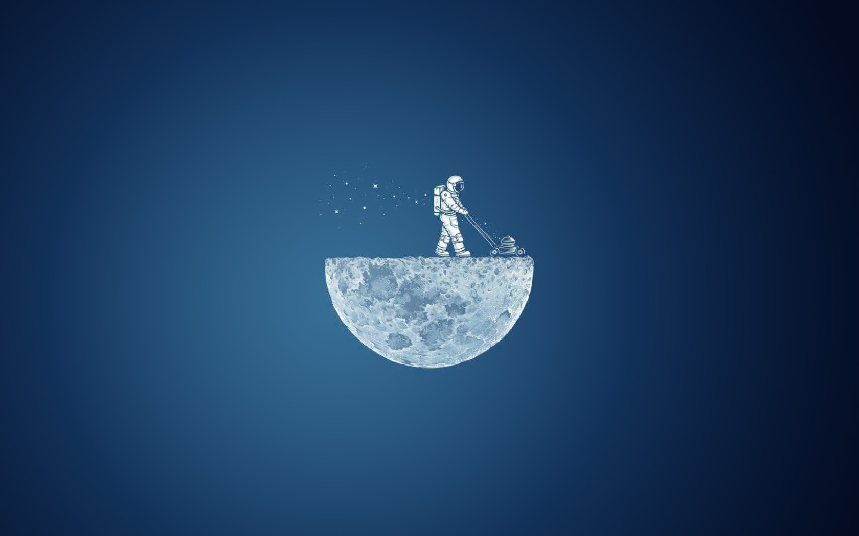 Астронавт с лунокосилкой