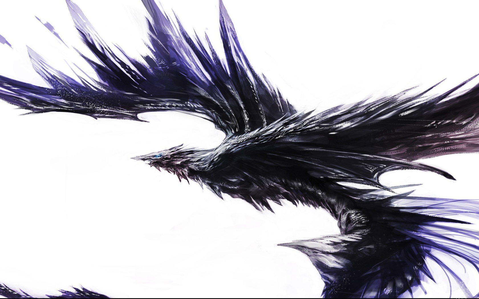 Черный крылатый дракон