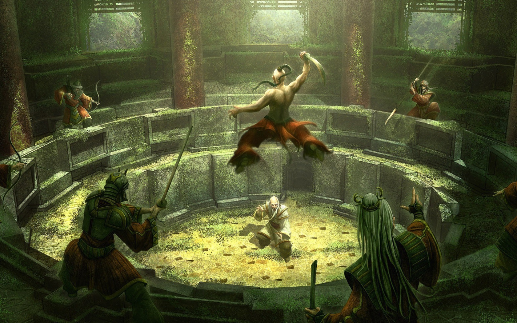 Казак сражается с турками на арене