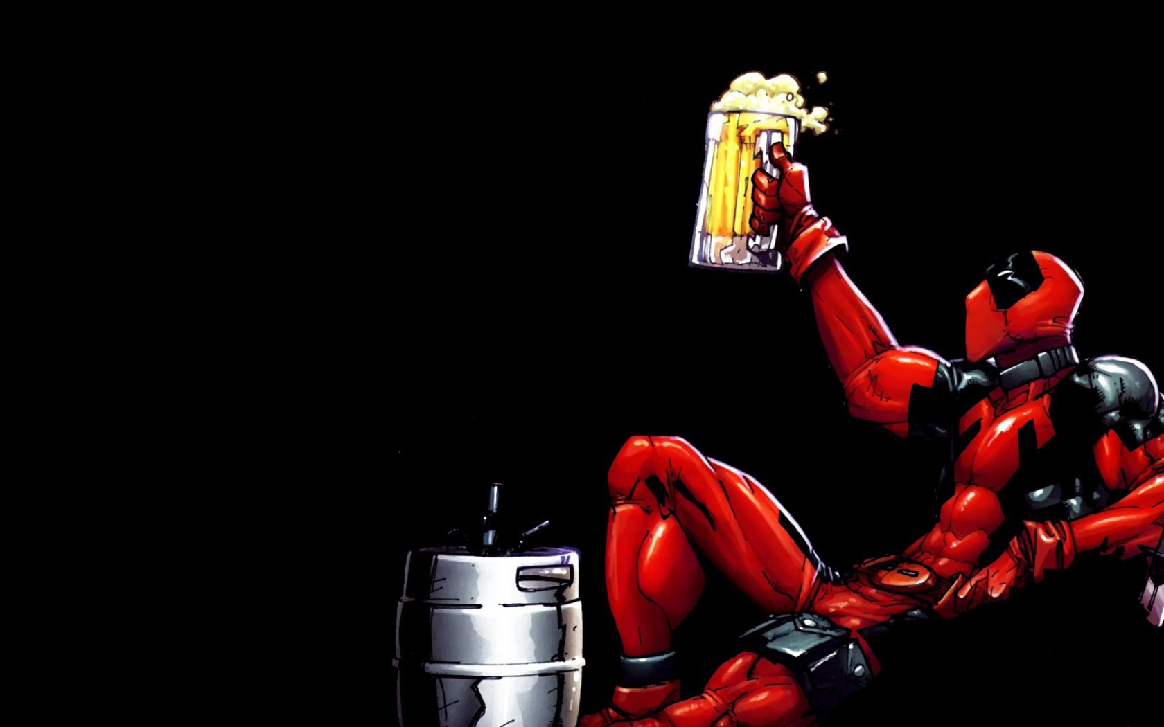 Дэдпул пьет пиво