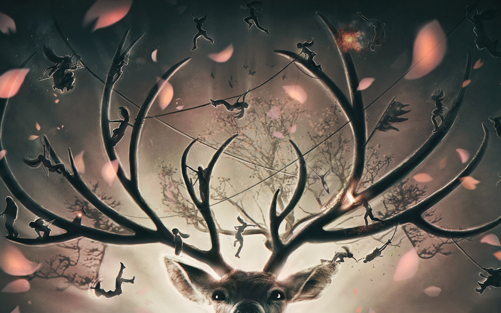 Феи играют на рогах оленя