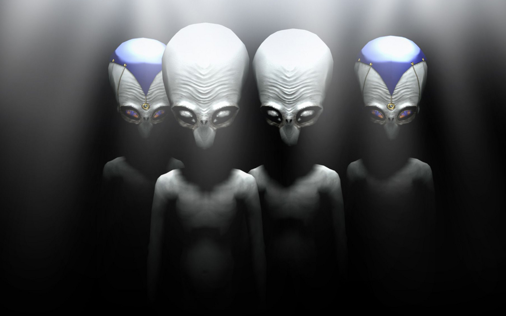 Серые пришельцы в лучах света