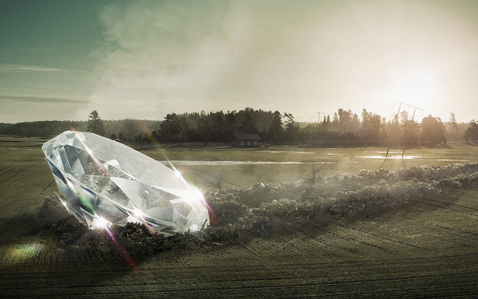 Огромный бриллиант упал на поле