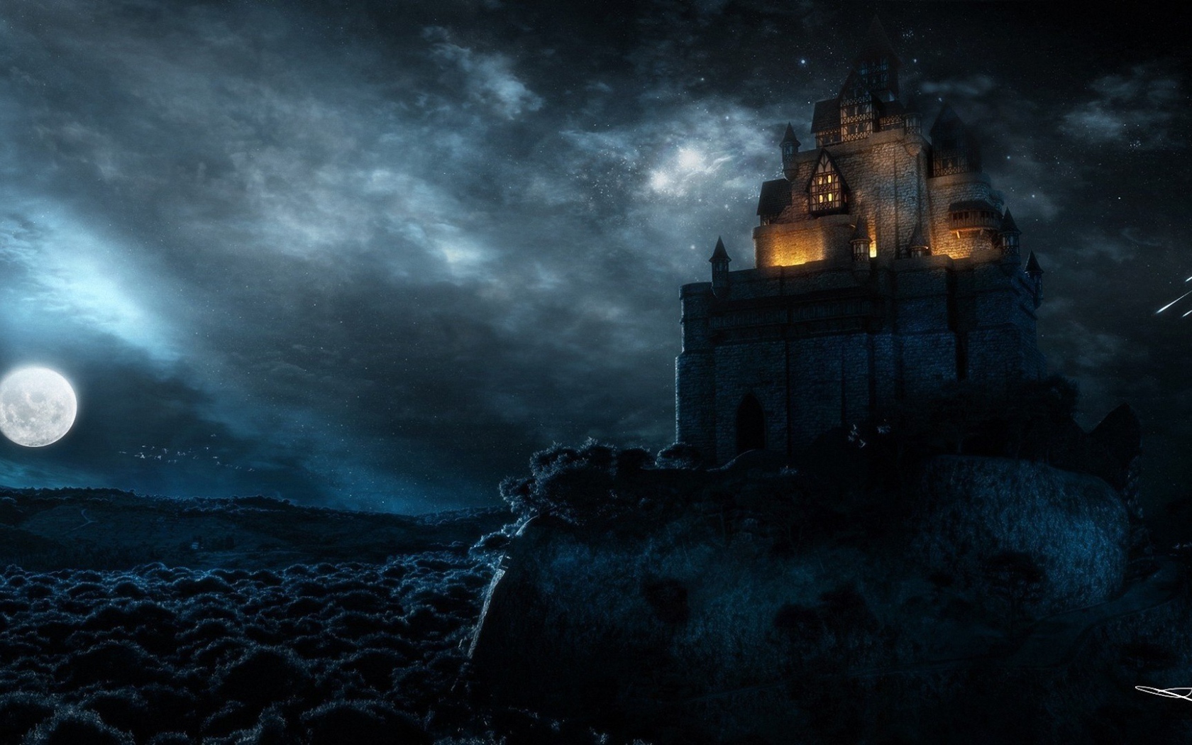 Неприступный замок на скале