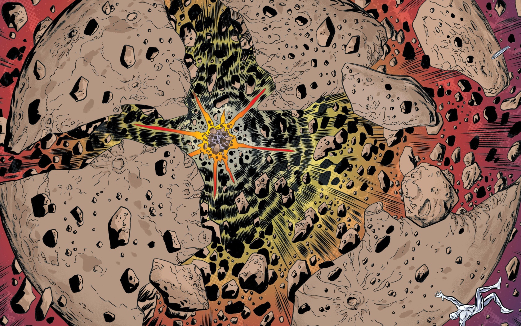 Серебряный Сёрфер у разрушенной Луны