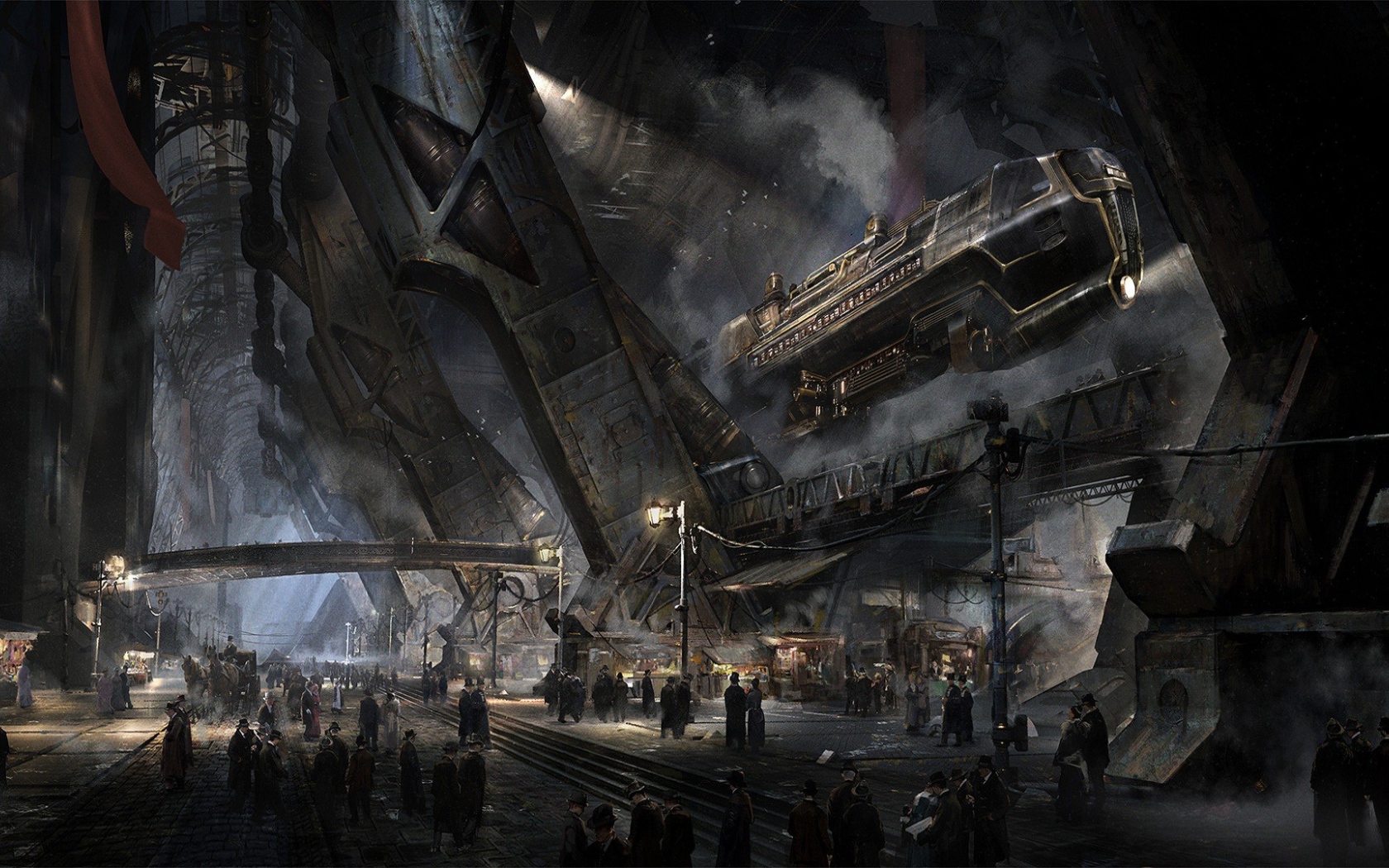 Космопорт в стиле стимпанк