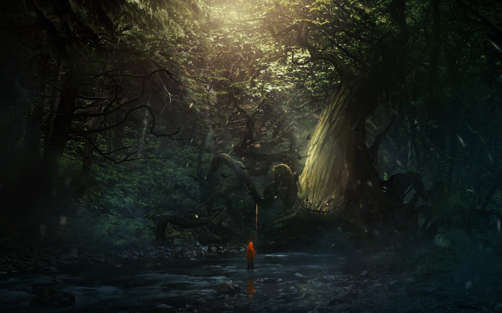 Мальчик в лесной чаще