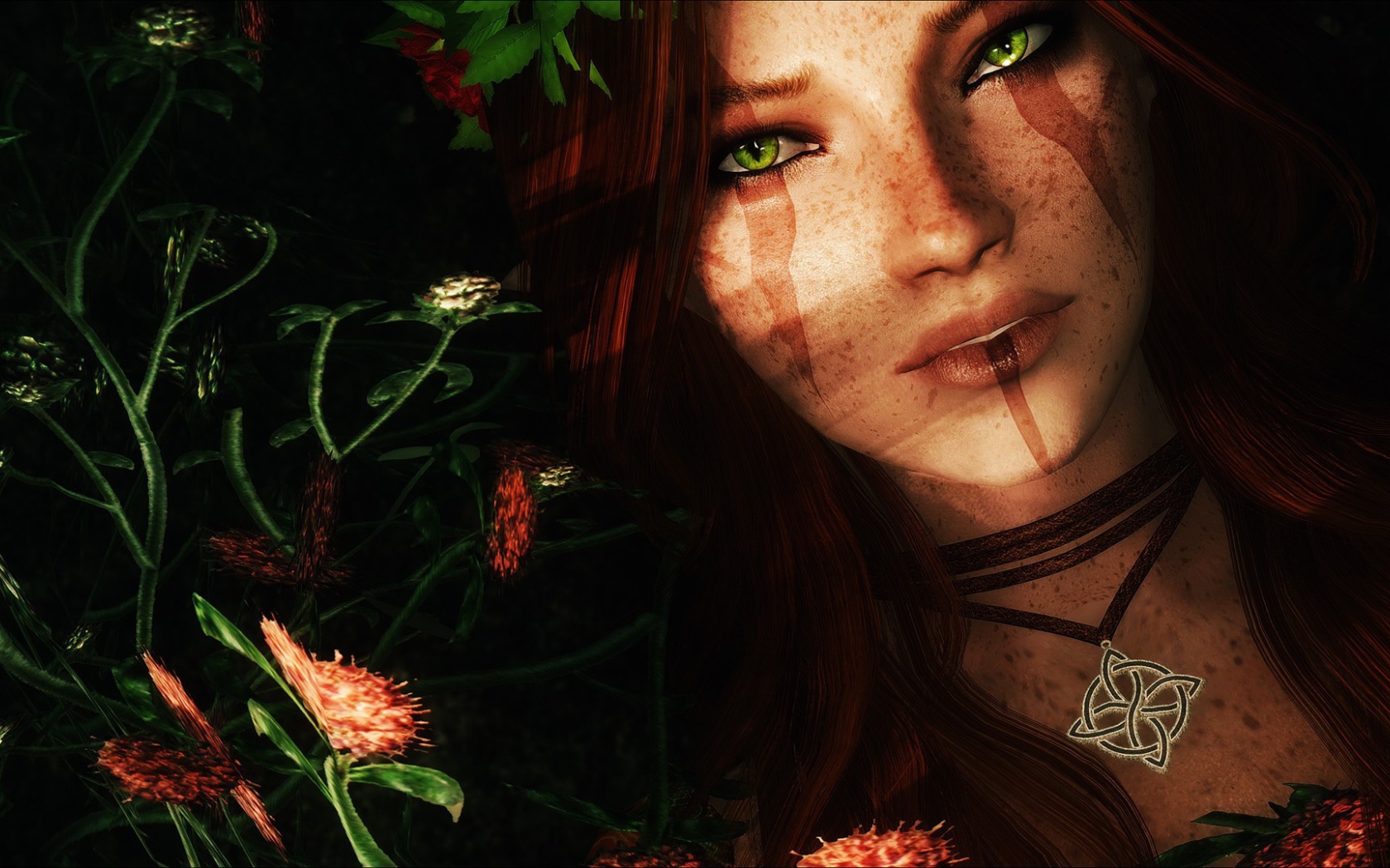 Колдунья с магическим кулоном на шее