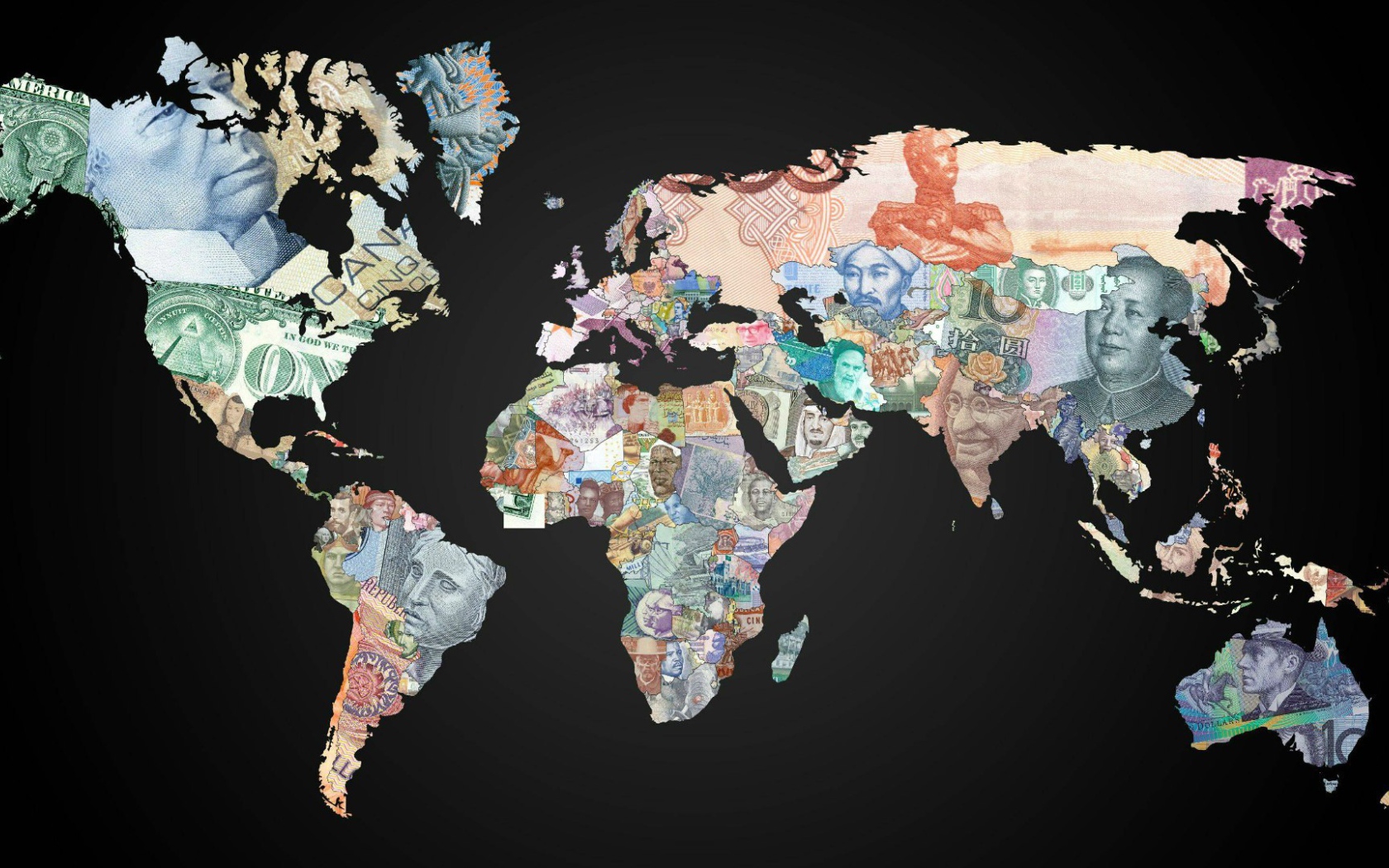 Деньги на карте мира