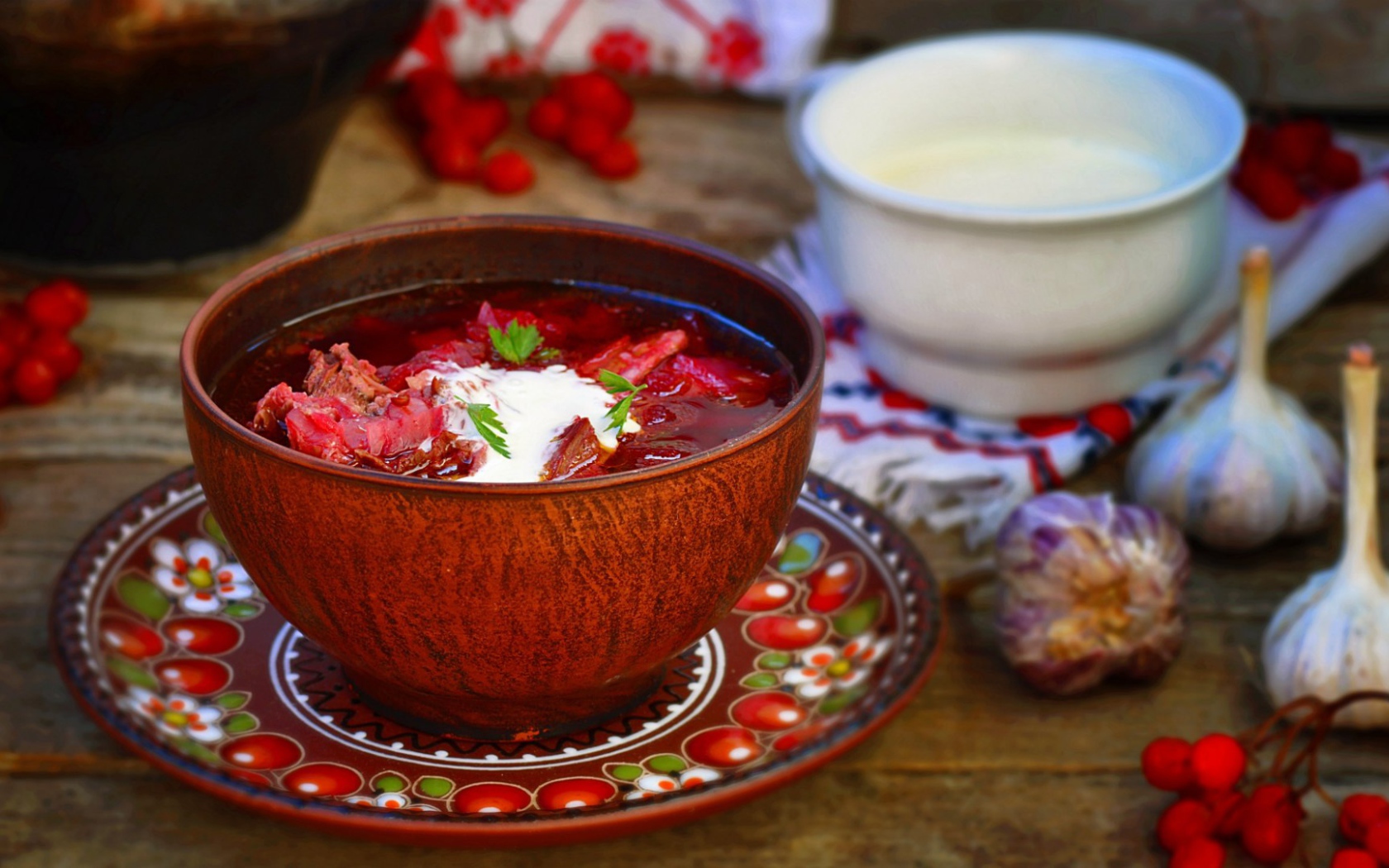 Dish flavored borscht