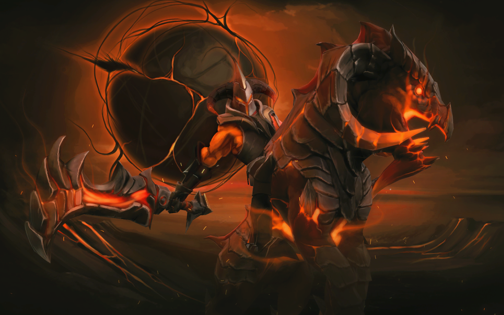 Демон на огненном звере в игре Dota 2