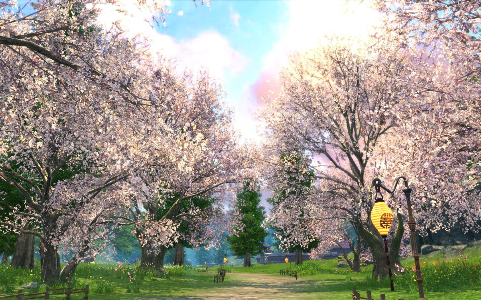 Цветущий сад в игре Blade & Soul